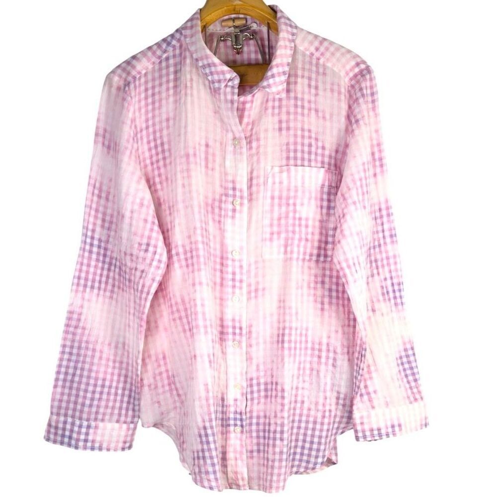 Anthropologie Pilcro and the Letterpress Pastel Checked Button Up Collar Sz: XL